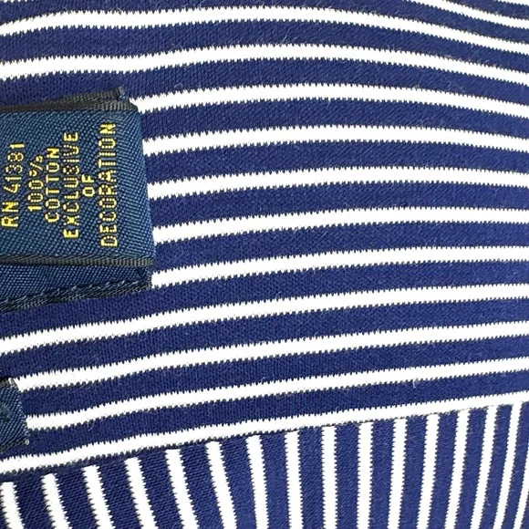 Ralph Lauren Mens XXL Knit Dress Shirt Blue White Striped Long Sleeve - Picture 6 of 6